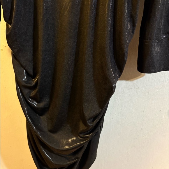Norma Kamali Boyfriend Liquid Metallic Black Dress XL - Picture 12 of 12